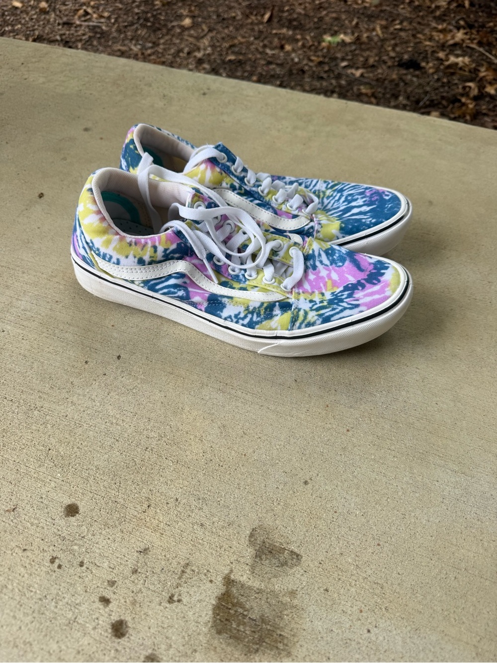 Vans Tie-Dye Low-Top Sneakers in Blue, Pink & Yellow